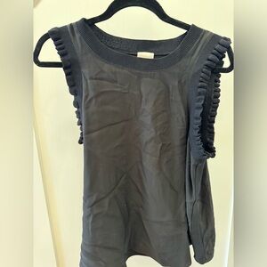 Tous Les Jours Lenore Crewneck Sleeveless Silk Top - black